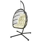 Hangstoel Zwart PE Rattan | Nieuw | OP=OP, Tuin en Terras, Binnen, Nieuw, Ophalen of Verzenden, Eenpersoons