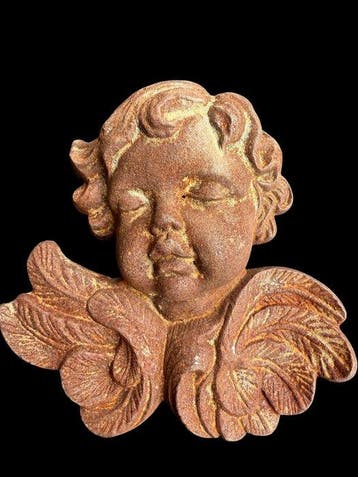 sculptuur, Engel hoofd fragment / gietijzer - 17 cm - IJzer