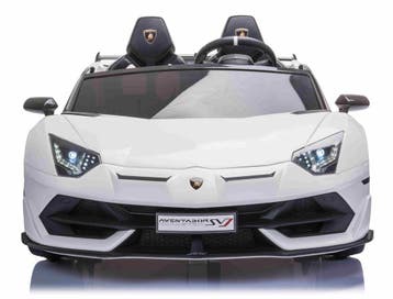 24V Lamborghini Aventador SVJ wit 2 pers leder eva 2.4ghz RC, Ophalen of Verzenden, Nieuw