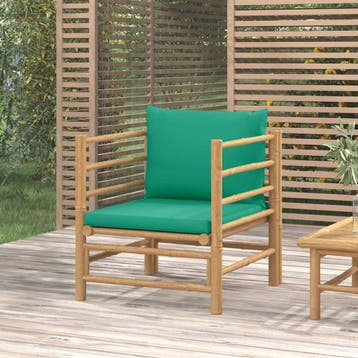 vidaXL Tuinbank met kussens bamboe groen, Verzenden, Nieuw, Hout