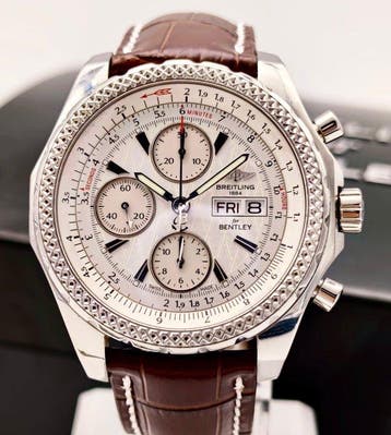Breitling - Breitling - Bentley GT 45 mm Silver Chronograph, Nieuw