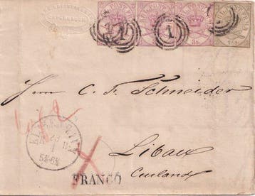 Denemarken 1866 - Denemarken 23 april 1866 brief van, Gestempeld