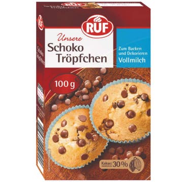 RUF Chocoladedruppels Melk 100g, Verzenden, Nieuw