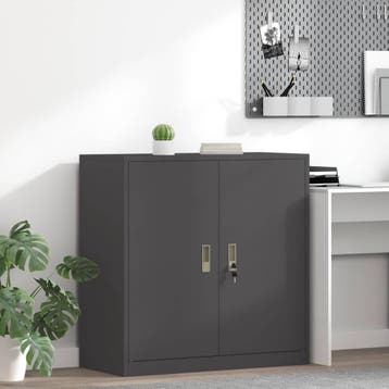 vidaXL Opbergkast Zwart 90 x 40 x 90 cm Staal, Verzenden, Nieuw