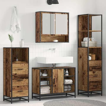 vidaXL Badkamermeubelset met lade 3 pcs Oud Hout Bewerkt, Verzenden, Nieuw, Overige typen