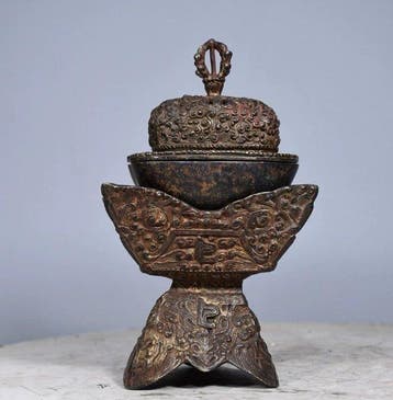 Boeddhistische objecten - Koper - 1980-1990 - Tibetan Kapala, Antiek en Kunst