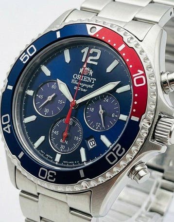 Orient - Solar Chronograph Diver Pepsi` in Japan Domestic, Sieraden, Tassen en Uiterlijk, Nieuw