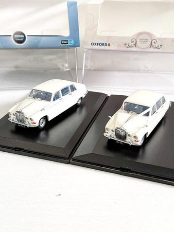 Oxford Diecast 1:43 - Modelauto (2) - 2x Daimler DS420 White, Nieuw