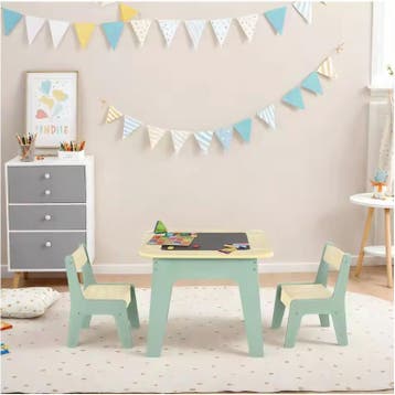 Kinder Speeltafel met 2 Stoelen en Opbergruimte 4-in-1, Verzenden, Nieuw