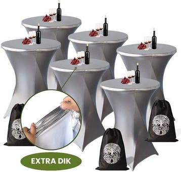 Statafelrok Zilver x 6 – 80-85 x 110 cm met Opbergtas – Sta, Verzenden, Nieuw
