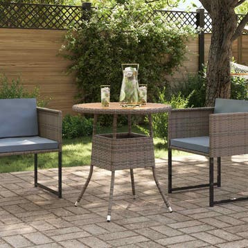 vidaXL Dinertafel Grijs en Acacia 70 x 70 x 73 cm Massief, Verzenden, Nieuw