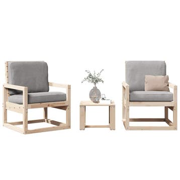 vidaXL 3-delige Loungeset massief grenenhout, Verzenden, Nieuw, Loungeset