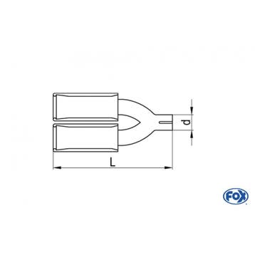 Fox end tip 70-DG-9379-L_d_, Auto-onderdelen, Uitlaatsystemen, Verzenden, Nieuw