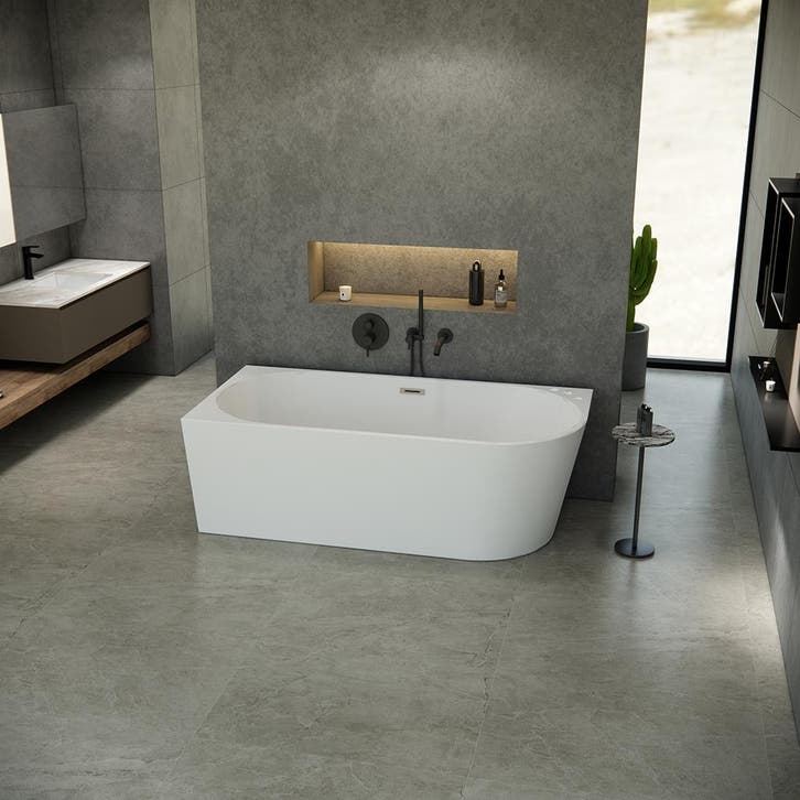 Vrijstaand whirlpool hoekbad Luciano acryl glans wit, Doe-het-zelf en Verbouw, Sanitair, Verzenden