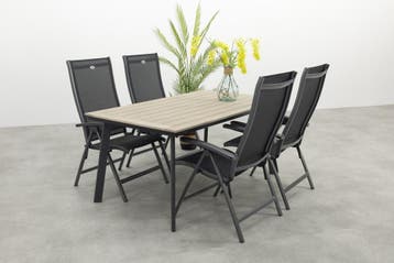 Hartman Salvatore /Vigo 160 cm. verstelbare tuinset 5-delig, Verzenden, Nieuw, Overige materialen, Tuinset