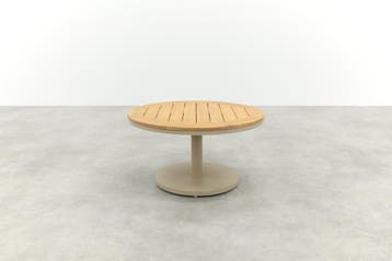 Canto ronde bijzettafel Ø70 cm. - Latte/Teak, Verzenden, Nieuw, Rond, Hout