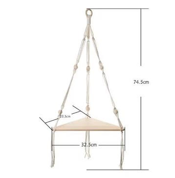 Driehoek Wandplank – Houten Hangplank Boho met 3/4 Niveaus, Verzenden, Nieuw