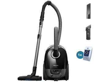 Philips -  3000 Series  Stofzuiger Met Zak Zwart, Verzenden, Nieuw, Stofzak, Minder dan 1200 watt