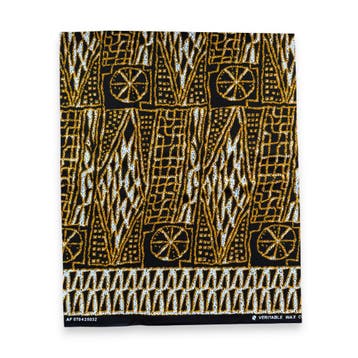 Fat Quarter Afrikaanse Wax Print Stof - Zwart Geel FTQ 8738, Ophalen of Verzenden, Nieuw