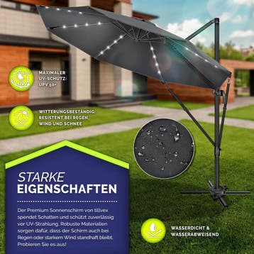 Zweefparasol - Tuinparasol - Parasol 300 cm - Met voet - Met, Tuin en Terras, Parasols, Verzenden, Zo goed als nieuw