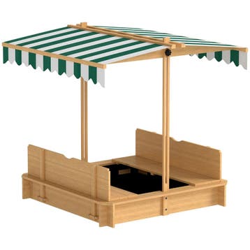 Zandbak 106x106 Cm Kinderen Zandbak Van Hout Met Hoogteverst, Verzenden, Nieuw