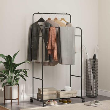 vidaXL Kledingrek Zwart 80 x 53 x 156 cm, Verzenden, Nieuw