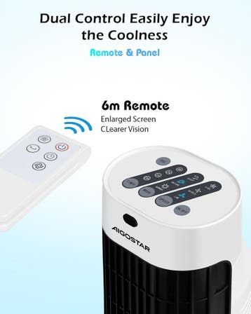 Torenventilator - Fluisterstil - Oscillatie - Zwart/Wit - Ai, Verzenden, Zo goed als nieuw