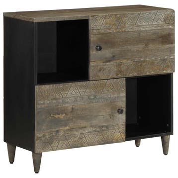 vidaXL Dressoir 80x33x75 cm massief mangohout, Verzenden, Nieuw, Grenenhout
