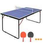 Mini Tafeltennistafel 137 cm met Net Batjes en Ballen, Sport en Fitness, Tafeltennis, Verzenden, Nieuw
