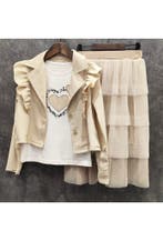 Beige Kledingset met T-shirt, Vest en Tule Rok 3-delig NIEUW, Ophalen of Verzenden, Nieuw, Meisje