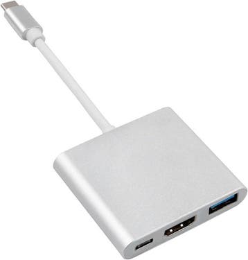 USB-C adapter 3 in 1 - USB + HDMI + USB-C - Zilver, Ophalen of Verzenden, Nieuw