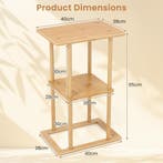 LIVSK Bamboe Bijzettafel - 2 Niveaus Opbergontwerp - Scheurv, Verzenden, Nieuw