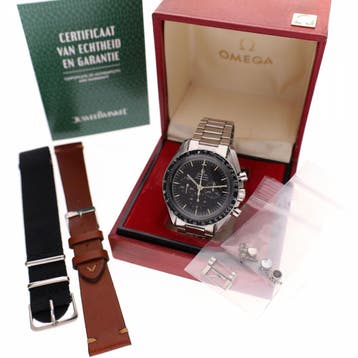 Omega Speedmaster Professional Moonwatch DON Bezel 145...., Ophalen of Verzenden, Gebruikt, Leer, Overige merken