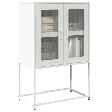 vidaXL buffetkast 68x39x107 cm staal wit, Verzenden, Nieuw, Metaal