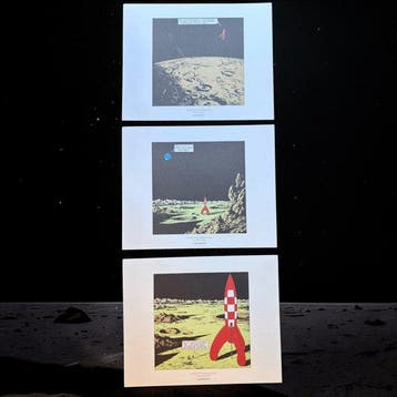 Moulinsart - Tintin - Ensemble de 3 tirés à part Lune, Nieuw