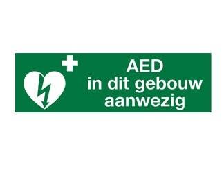 Sticker AED in dit pand aanwezig, Diversen, Verzenden, Nieuw