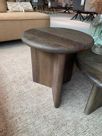 Leoti bijzettafel, Huis en Inrichting, Tafels | Salontafels, Ophalen, Minder dan 50 cm, Rond, Nieuw