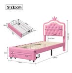 Kinderbed 90x200 cm met Lade en LED Kroonhoofdeinde, Verzenden, Nieuw