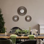 Spiegel set - Livion Damara - Set van 3 - 30cm - Spiegelglas, Huis en Inrichting, Woonaccessoires | Spiegels, Ophalen of Verzenden