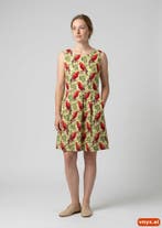 Laady Zomerjurken Dames maat S Yellow with Red print Vintage, Kleding | Dames, Jurken, Ophalen of Verzenden, Nieuw