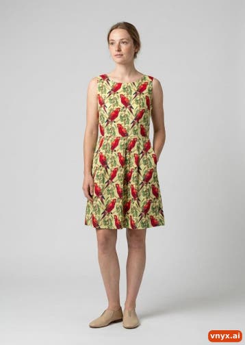 Laady Zomerjurken Dames maat S Yellow with Red print Vintage, Ophalen of Verzenden, Nieuw