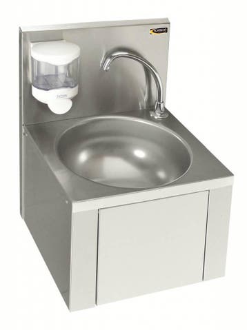 RVS Wasbak Met Kniebediening & Kraan En Zeep Dispenser, Verzenden