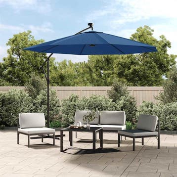 vidaXL Vervangingsdoek voor zweefparasol 350 cm azuurblauw, Tuin en Terras, Zonneschermen, Verzenden, Nieuw