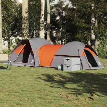 vidaXL Tent 5-persoons waterdicht grijs en oranje, Verzenden, Nieuw, Tot en met 2
