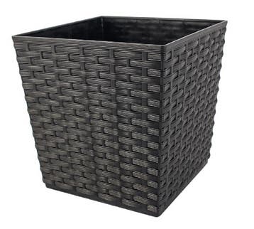 Bloempot BALI vierkant 16,5 cm Donkerbruin (Plantenbakken), Verzenden, Nieuw