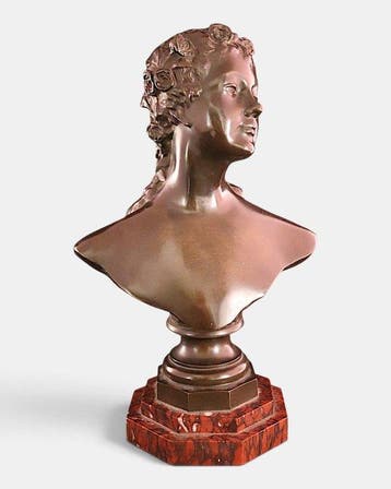Charles Auvray ( 1843 - 1909) - sculptuur, Buste van een, Antiek en Kunst