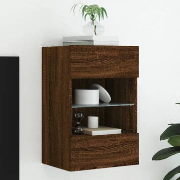 vidaXL Tv-wandmeubel met LED-verlichting 40x30x60,5 cm, Verzenden, Nieuw, Overige houtsoorten