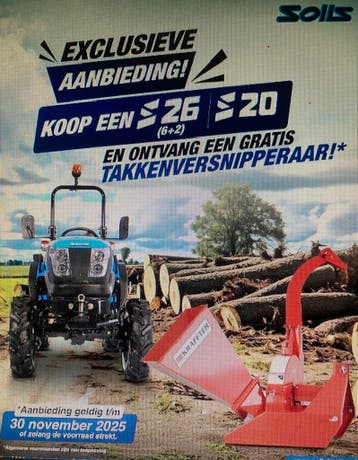ACTIE : Solis mini tractoren type 16 / 20 / 22 en 26, Nieuw, Overige merken, Tot 2500