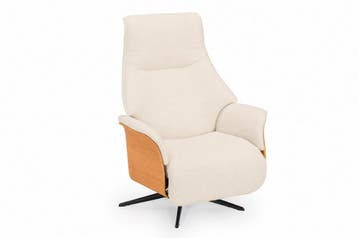 Relaxfauteuil Dokkum - relaxfauteuils - Creme, Nieuw, Stof