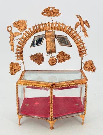 Krat - Napoleón III - Messing, Glas - Bruidsjuwelendoos